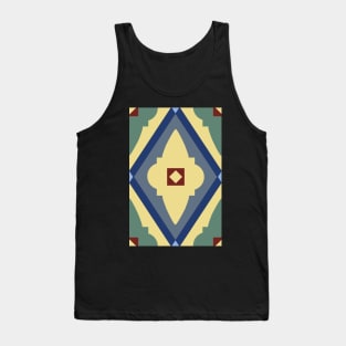 Abstract geometric diamond pattern yellow, green and blue Tank Top